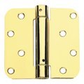 Global Door Controls 4 in. x 4 in. Bright Brass Steel Spring Hinge with 5/8 in. Radius (Set of 3) CPS4040-5/8-US3-3